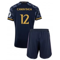 Camisa de time de futebol Real Madrid Eduardo Camavinga #12 Replicas 2º Equipamento Infantil 2023-24 Manga Curta (+ Calças curtas)